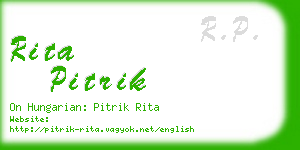 rita pitrik business card